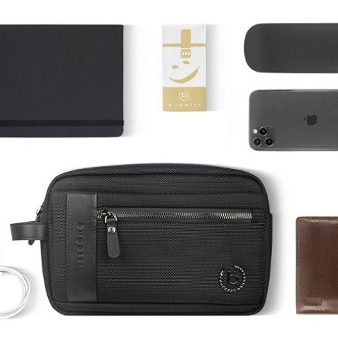 Несессер мужской BUGATTI Nero, чёрный, нейлон 1680D/кожа, 24х7,5х16 см Несессер мужской BUGATTI Nero, чёрный, нейлон 1680D/кожа, 24х7,5х16 см