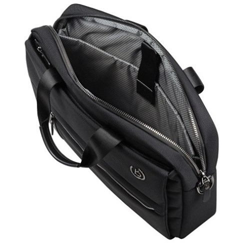 Портфель мужской BUGATTI Nero 15'', чёрный, нейлон 1680D/кожа, 42х10х30 см