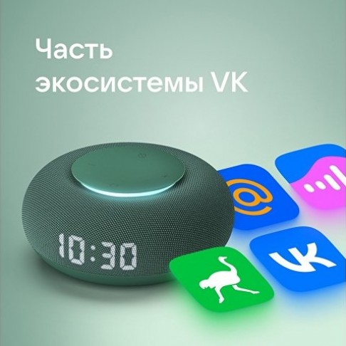 Умная колонка VK Капсула Мини с голосовым помощником Марусей, хвойный зеленый