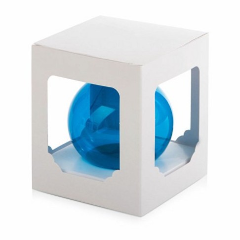 Стеклянный шар голубой полупрозрачный, заготовка шара 6 см, цвет 61