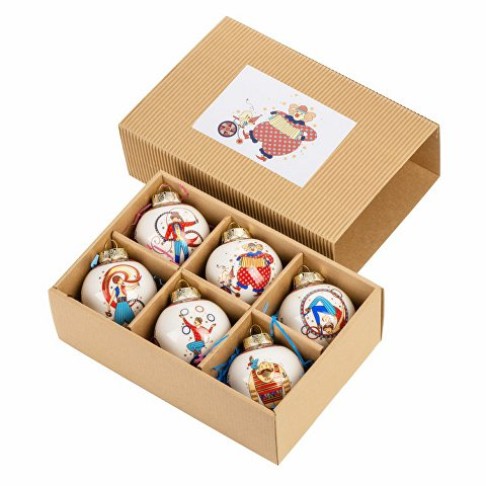 Набор новогодних шаров, 6 шт