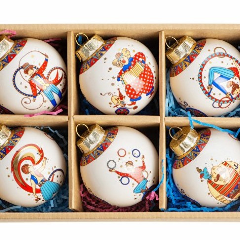 Набор новогодних шаров, 6 шт