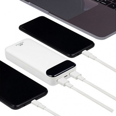 RIVACASE VA2280 (20000mAh) с дисплеем, белый, внешний аккумулятор /24