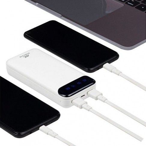 RIVACASE VA2280 (20000mAh) с дисплеем, белый, внешний аккумулятор /24