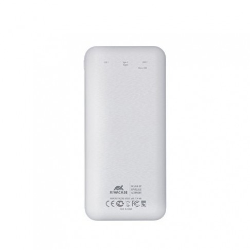 RIVACASE VA2280 (20000mAh) с дисплеем, белый, внешний аккумулятор /24