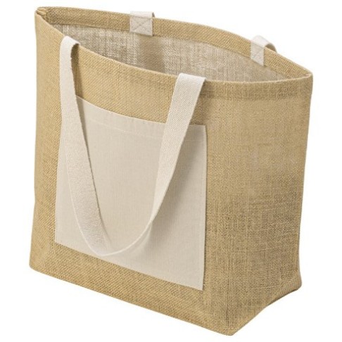 Сумка Jute джутовая с широким дном, натуральный