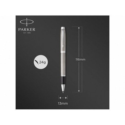 Ручка-роллер Parker IM Stainless Steel CT, стержень: F, цвет чернил: black, в подарочной упаковке