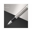Ручка-роллер Parker IM Stainless Steel CT, стержень: F, цвет чернил: black, в подарочной упаковке