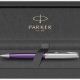 Шариковая ручка Parker Sonnet Essentials Violet SB Steel CT, цвет чернил black, перо: M, в подарочной упаковке.