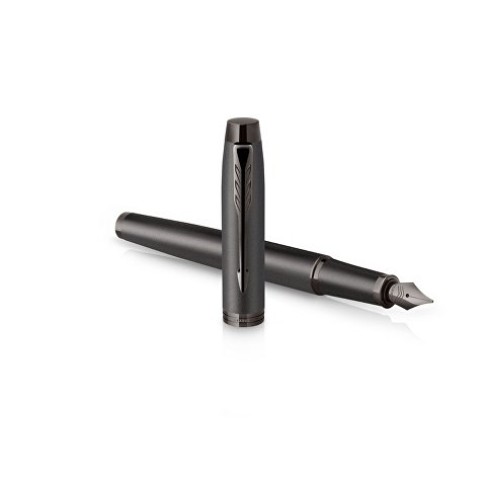 Перьевая ручка Parker IM Monochrome Black, перо:F, цвет чернил: blue, в подарочной упаковке.