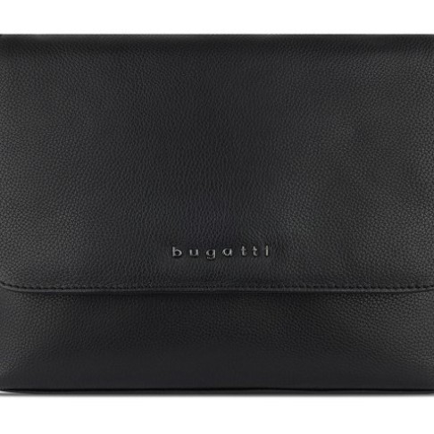 Сумка наплечная женская BUGATTI Bella, чёрная, воловья кожа/полиэстер, 25х8х20 см Сумка наплечная женская BUGATTI Bella, чёрная, воловья кожа/полиэстер, 25х8х20 см
