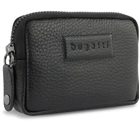 Ключница BUGATTI Elsa, с защитой данных RFID, чёрная, воловья кожа/полиэстер, 11х2х7 см