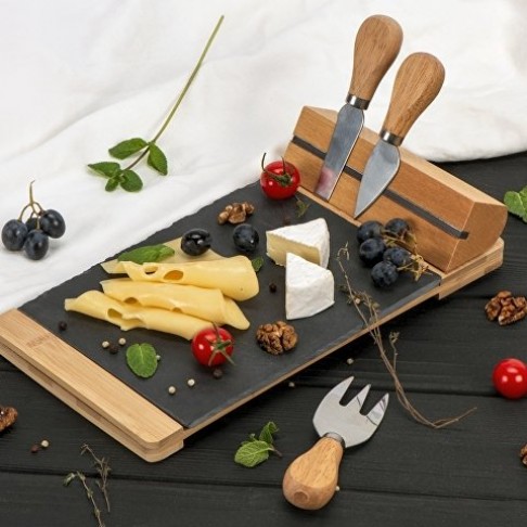 Набор для сыра из сланцевой доски и ножей Bamboo collection 