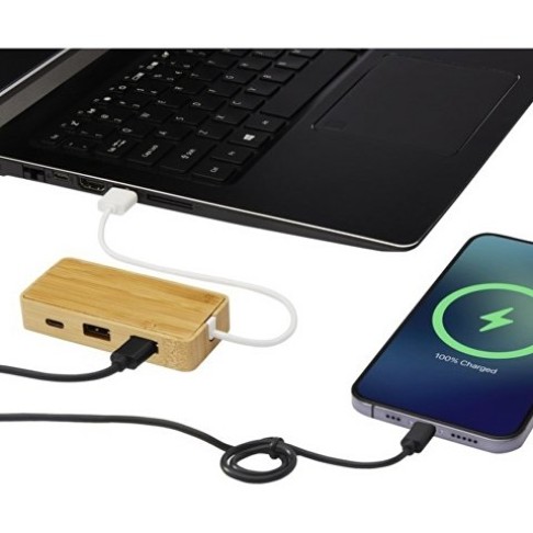 USB-концентратор Tapas из бамбука, натуральный