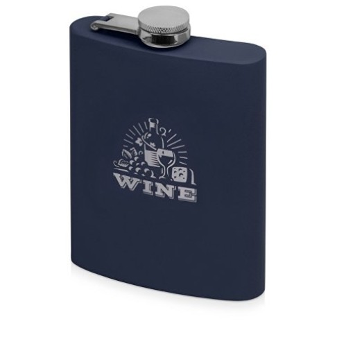 Фляжка 240 мл Remarque soft touch, 304 сталь, синий