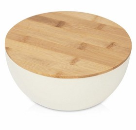 Салатник Bowl с бамбуковой крышкой, бежевый