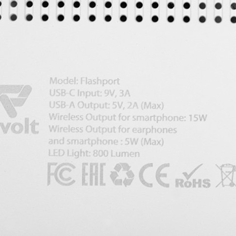 Складная зарядная станция с беспроводной зарядкой «Flashport», 15 Вт, белый