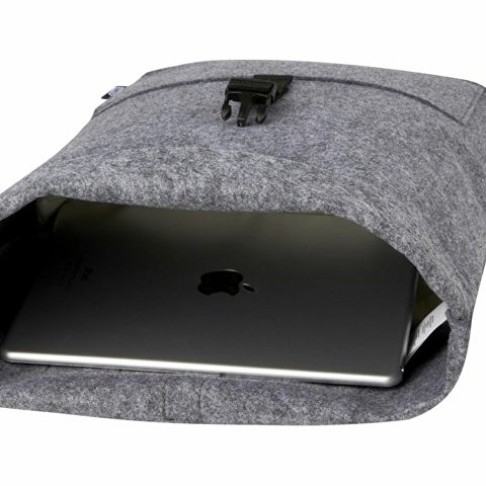 Велосумка Felta 13 л из фетра, переработанного по стандарту GRS, со скручиваемым верхом, средне-серый