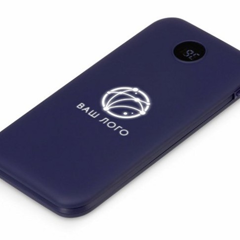 Внешний беспроводной аккумулятор с подсветкой лого «Astro», 10000 mAh, темно-синий