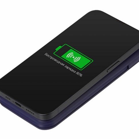 Внешний беспроводной аккумулятор с подсветкой лого «Astro», 10000 mAh, темно-синий