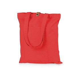 Cумка Clip из хлопка 340 г/м2 с застежкой из экокожи, красный Cумка Clip из хлопка 340 г/м2 с застежкой из экокожи, красный