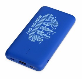 Внешний беспроводной аккумулятор с подсветкой лого «Reserve X» v.2, 8000 mAh, ярко-синий