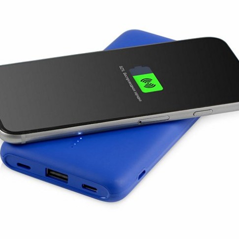 Внешний беспроводной аккумулятор с подсветкой лого «Reserve X» v.2, 8000 mAh, ярко-синий
