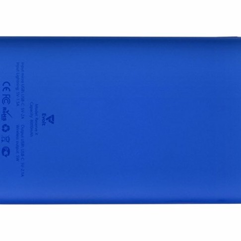 Внешний беспроводной аккумулятор с подсветкой лого «Reserve X» v.2, 8000 mAh, ярко-синий