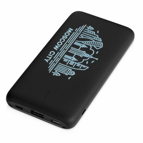Внешний беспроводной аккумулятор с подсветкой лого «Reserve X» v.2, 8000 mAh, ярко-черный