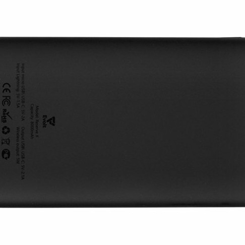 Внешний беспроводной аккумулятор с подсветкой лого «Reserve X» v.2, 8000 mAh, ярко-черный