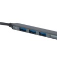 USB-хаб «Link» с коннектором 2-в-1 USB-C и USB-A, 2.0/3.0, серый