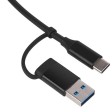 USB-хаб «Link» с коннектором 2-в-1 USB-C и USB-A, 2.0/3.0, черный