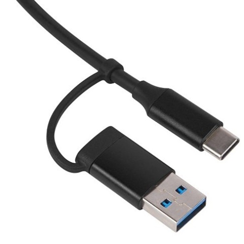 USB-хаб «Link» с коннектором 2-в-1 USB-C и USB-A, 2.0/3.0, черный