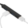 USB-хаб «Link» с коннектором 2-в-1 USB-C и USB-A, 2.0/3.0, черный