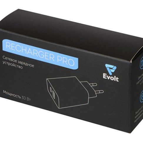 Сетевое зарядное устройство c выходами USB-A и USB-C «Recharger Pro», быстрая зарядка QC/PD, 30 Вт, белый