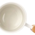 Кружка с ручкой и крышкой из каучукового дерева Jeny, белый