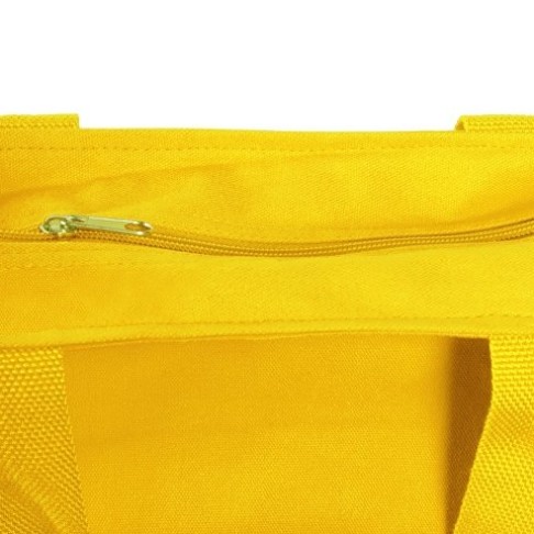 Сумка на молнии Zipper из хлопка 280 г c карманом на молнии спереди, желтый