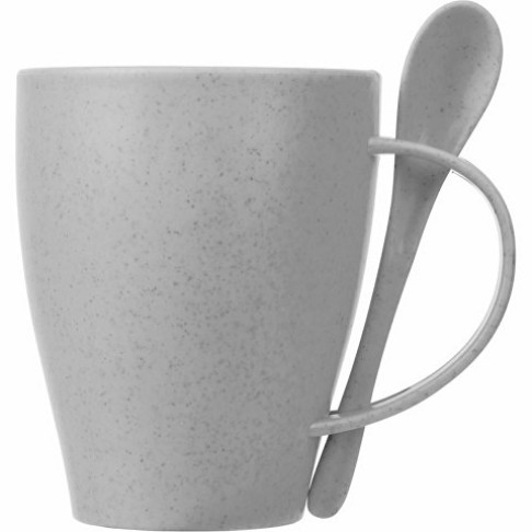 Пшеничная кружка Nina с ложкой, 300ml, серый Cool grey 7C Пшеничная кружка Nina с ложкой, 300ml, серый Cool grey 7C