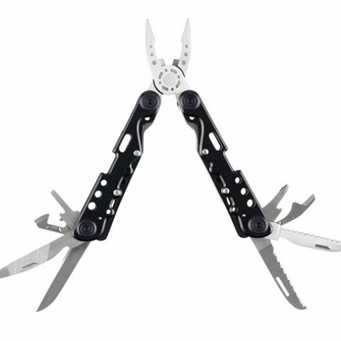 Мультитул Stinger, 105x40 мм, 13 функций, сталь, чёрно-серебристый, в комплекте нейлоновый чехол