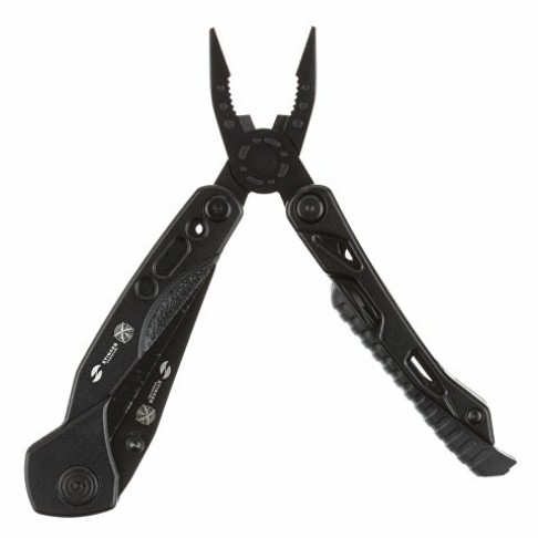 Мультитул Stinger, 105x45 мм, 13 функций, сталь, чёрный, в комплекте 9 насадок и нейлоновый чехол