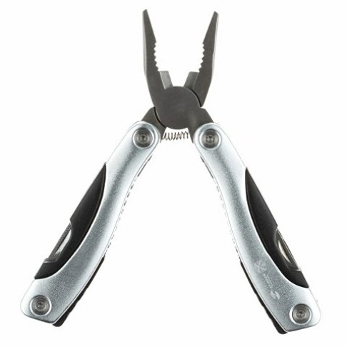 Мультитул Stinger, 100x50 мм, 15 функций, сталь/алюминий/пластик, серебристый, в нейлоновом чехле