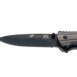 Нож складной Stinger, 120 мм, (чёрный), материал рукояти: дерево/сталь (серый), в картонной коробке