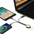 Кабель для зарядки Tecta «6 в 1» из переработанного пластика/бамбука с брелком, сплошной черный