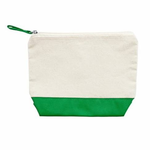 Косметичка DOEL из хлопка плотностью 280 г/м2, бежевый/папоротник