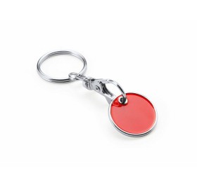 Брелок с монетой для тележки супермаркета, красный