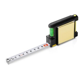 Рулетка на 2 м с уровнем и блоком для записей «Nerd»