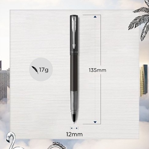 Ручка-роллер Parker Vector XL Black CT, стержень: F, цвет чернил:black, в подарочной упаковке