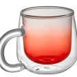 Кружка с двойными стенками с широкой ручкой и градиентным покрытием 