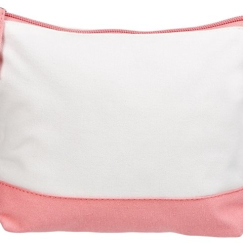Косметичка хлопковая Cotton, белый/пыльно-розовый