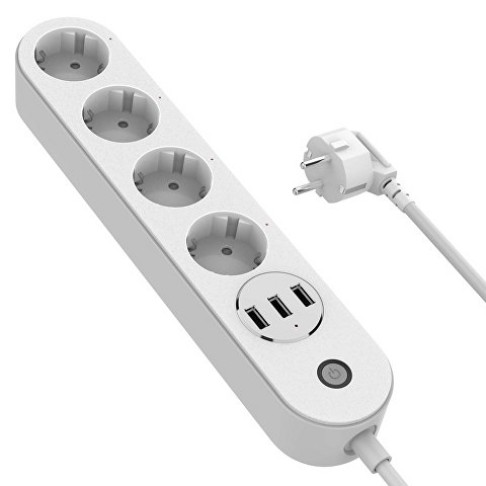 Умный сетевой фильтр HIPER IoT PS43/Wi-Fi 2,4 ГГц/4 розетки и 3 USB порта/2500Вт/10А IoT PS43